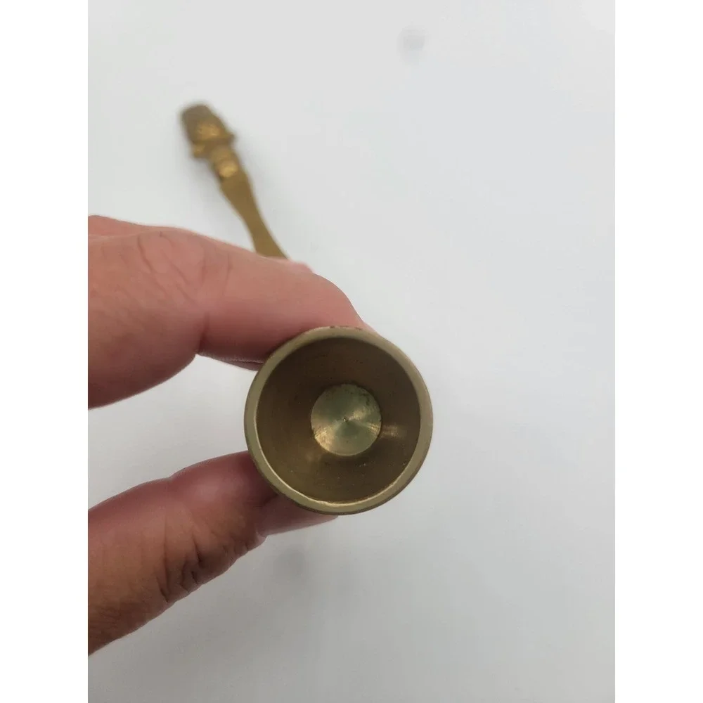 Vintage Solid Brass Pineapple Handle Candle Snuffer Articulated Bell 9 Inch